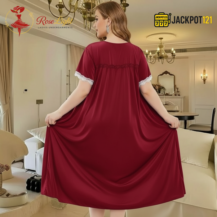 Elegant Bow Detail Satin Nighty – Premium Comfort Wear - Image 17