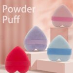 2 pcs Cute Soft Heart Shaped Velvet Powder Puff Portable Heart Shaped Makeup Puff Soft Powder Puff