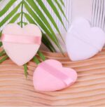 2 pcs Cute Soft Heart Shaped Velvet Powder Puff Portable Heart Shaped Makeup Puff Soft Powder Puff - Image 3