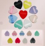 2 pcs Cute Soft Heart Shaped Velvet Powder Puff Portable Heart Shaped Makeup Puff Soft Powder Puff - Image 4
