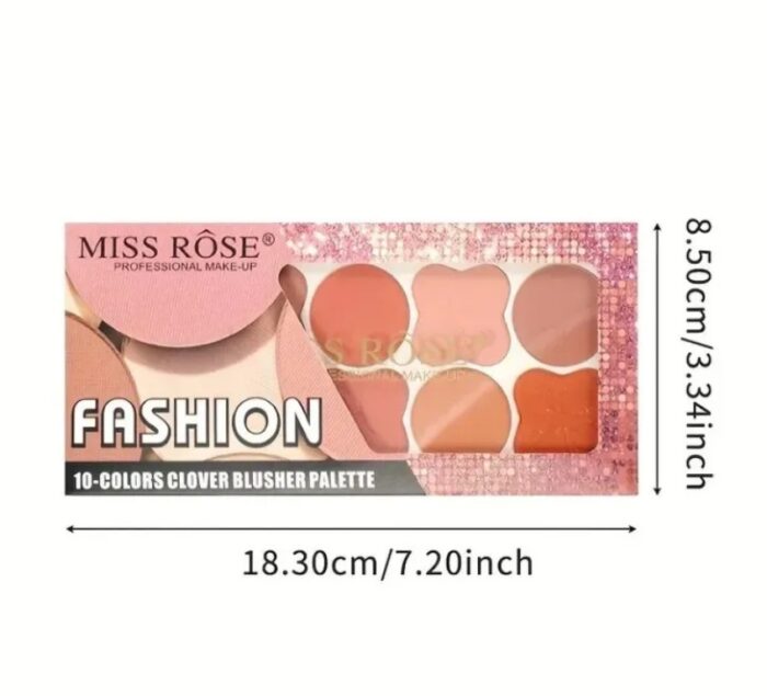 Miss Rose 10-Colors Clover Blusher Palette - Image 2