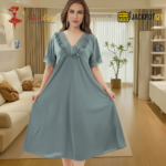 Elegant Lace Trim Satin Nighty – Premium Comfort Wear - Image 20