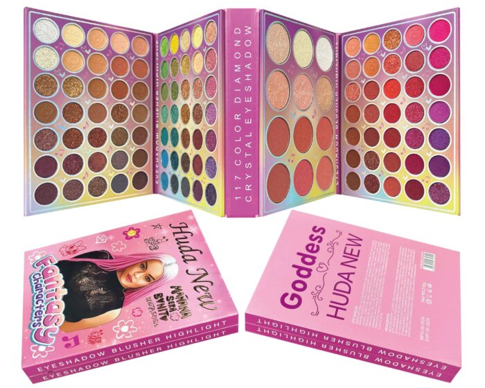 Huda New Book Eyeshadow Palette | 117 Diamond Crystal Colors - Image 2