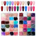 576 Pcs Artificial Nails with Glue Multicolor
