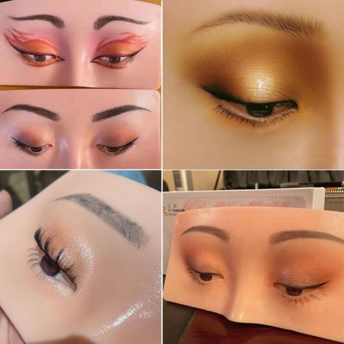 Perfect Aid to Practicing Makeup, Silicone Face Eye Makeup Practice Board - Image 2