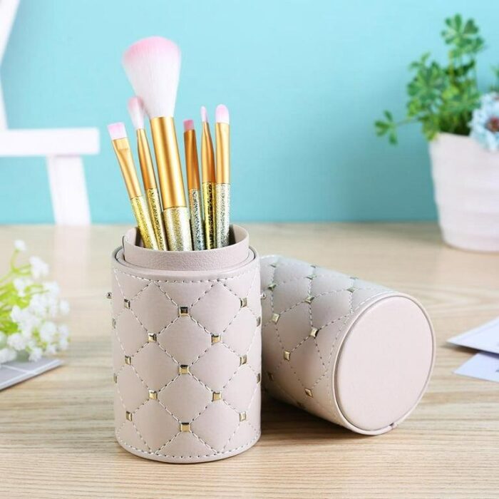 12-Piece Makeup Brush Set with Storage Bucket - Image 2