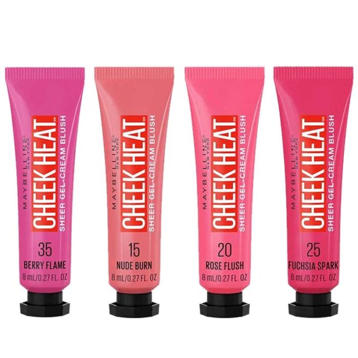 4 Pcs Maybelline Cheek Heat Sheer Gel-Cream Blush - Image 3