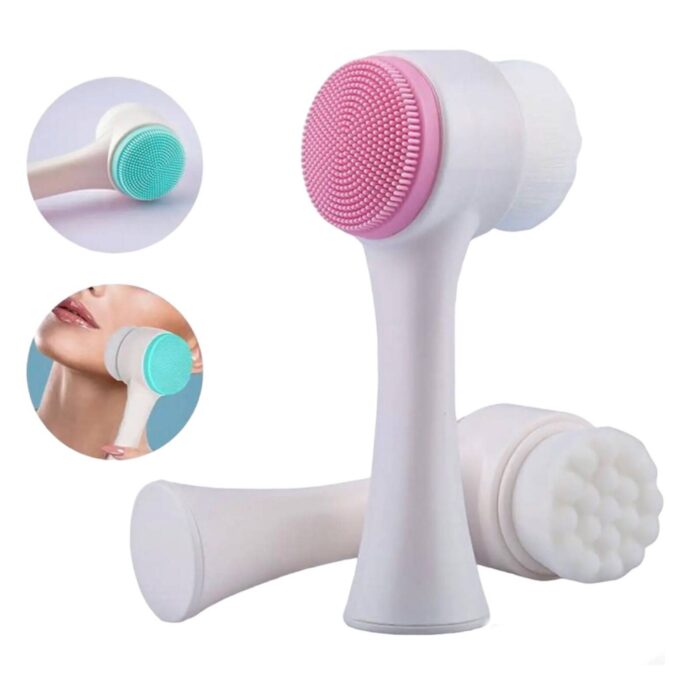 3D Double Sides Multifunctional Silicone Face Cleanser Facial Cleansing Brush Portable - Image 2