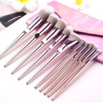 O.TWO.O Chrome Makeup Brush Set – 10Pcs Professional Kit - Image 5