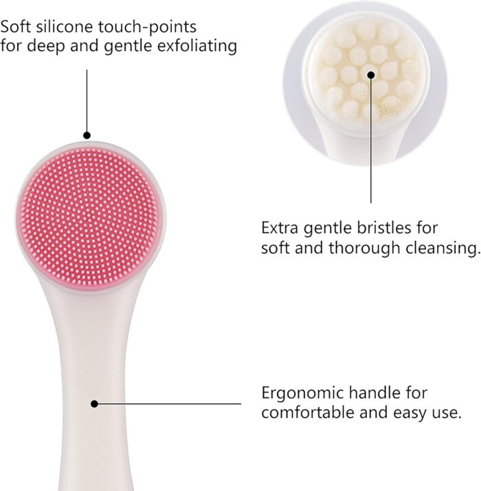 3D Double Sides Multifunctional Silicone Face Cleanser Facial Cleansing Brush Portable - Image 4