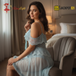 Women’s Sexy Lace Baby Doll Nighty – Ice Blue - Image 7