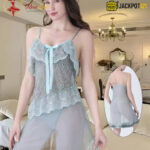 Women’s Sexy Lace Baby Doll Nighty – Ice Blue