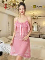 Women’s Sexy Lace Baby Doll Nighty – Pink (Free Size) - Image 3