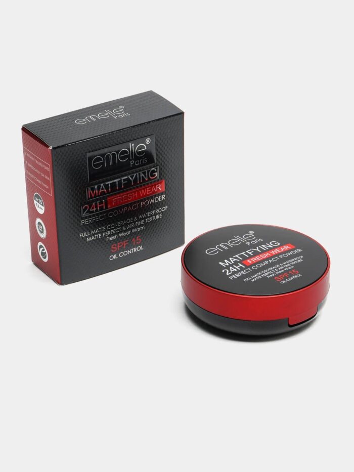 Emelie Paris Mattifying 24H Fresh Wear Perfect Compact Powder. - Image 4