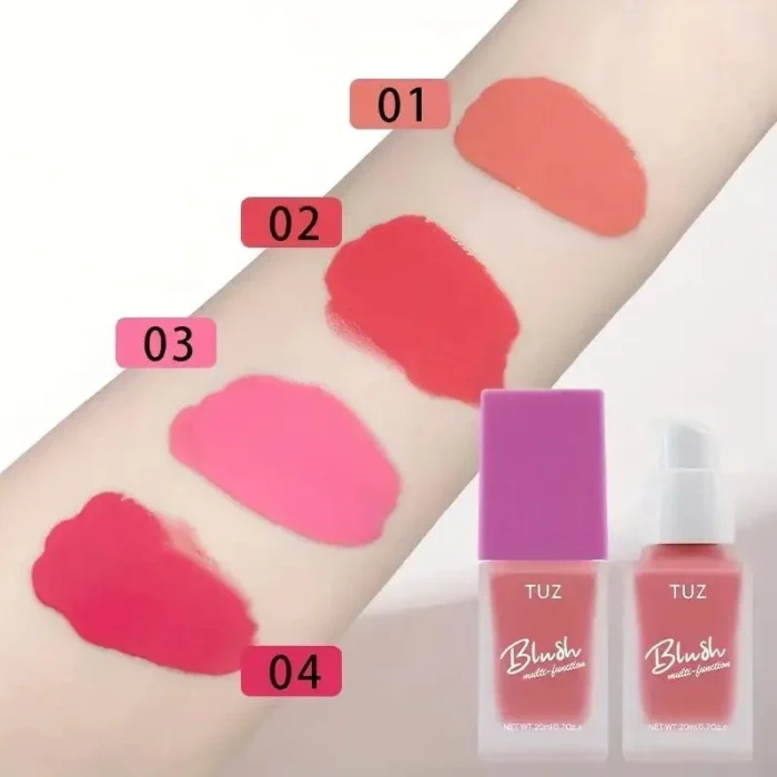 4 pcs Pack TUZ Liquid Blush – 3-in-1 Cheek, Lip & Eye Tint - Image 2