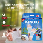 Blueberry Kinoki Detox Foot Patches Organic Herbal Overnight Foot Care Pads for Relaxation, Tired Feet Comfort, Natural Wellness Support, Easy Night Use – 10 Pieces