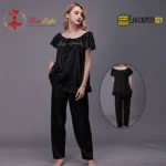 Ladies Stylish Comfy Satin Silk Sleepwear Pajama Set