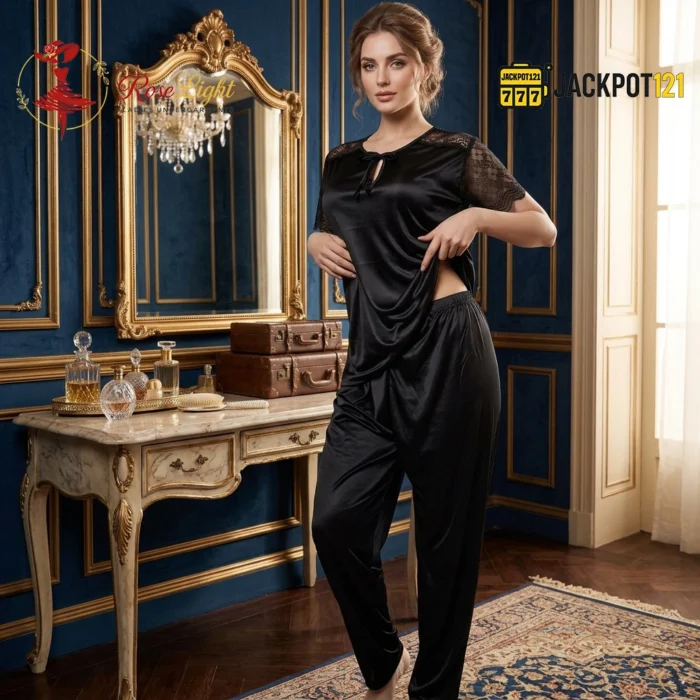 Luxury Satin Silk Smooth Pajama Set – Soft Breathable Women’s Sleepwear - Image 8