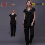 Women's Soft Comfortable Satin Silk Pajama Set - Image 5