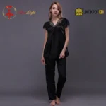 Women's Soft Comfortable Satin Silk Pajama Set - Image 7