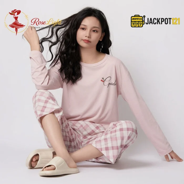 Check Printed Comfort Soft Cotton Night Set – Full Sleeve Pajama Suit - Image 6