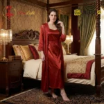 Ladies Satin Silk Beautiful Comfy 2-Pcs Nightwear Lingerie - Image 8
