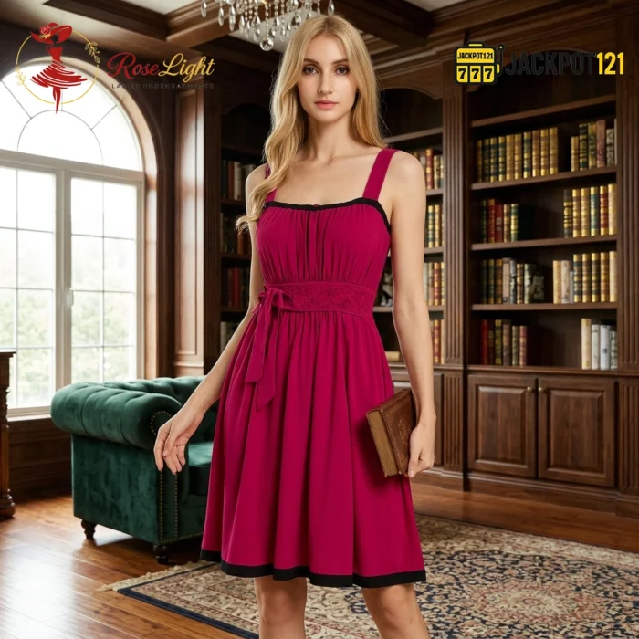 Elegant Frock Style Nighty for Women – Soft Satin Silk Luxury Sleepwear - Image 4
