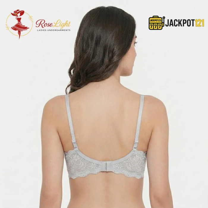 Full Coverage Lace Trim Non Padded Unlined Bra - Image 10
