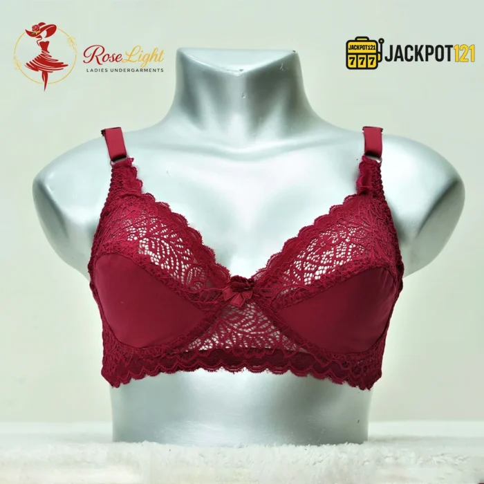 Lace Trim Non Padded Jersey Bra - Image 2
