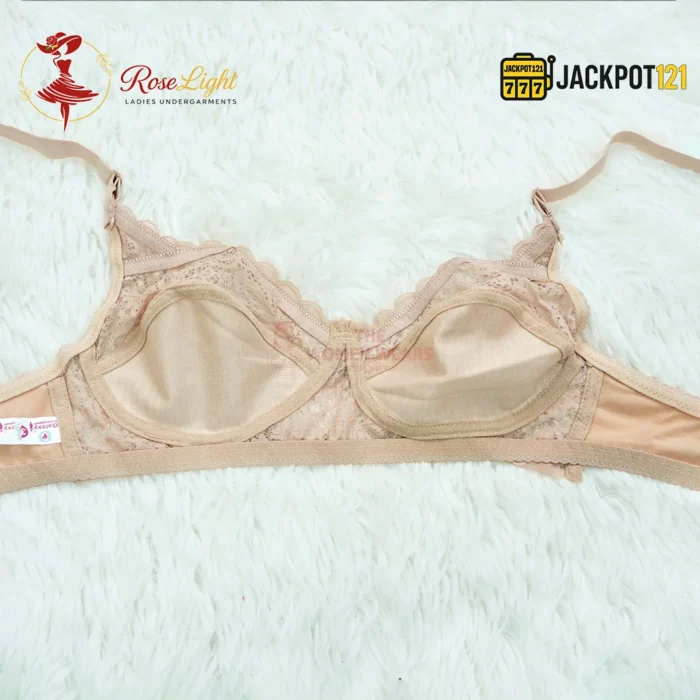 Lace Trim Non Padded Jersey Bra - Image 4