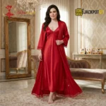 Ladies Beautiful 2-Pcs Satin Silk Nightwear Satin Silk Lingerie