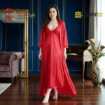 Ladies Beautiful 2-Pcs Satin Silk Nightwear Satin Silk Lingerie - Image 2