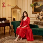 Ladies Beautiful 2-Pcs Satin Silk Nightwear Satin Silk Lingerie - Image 3
