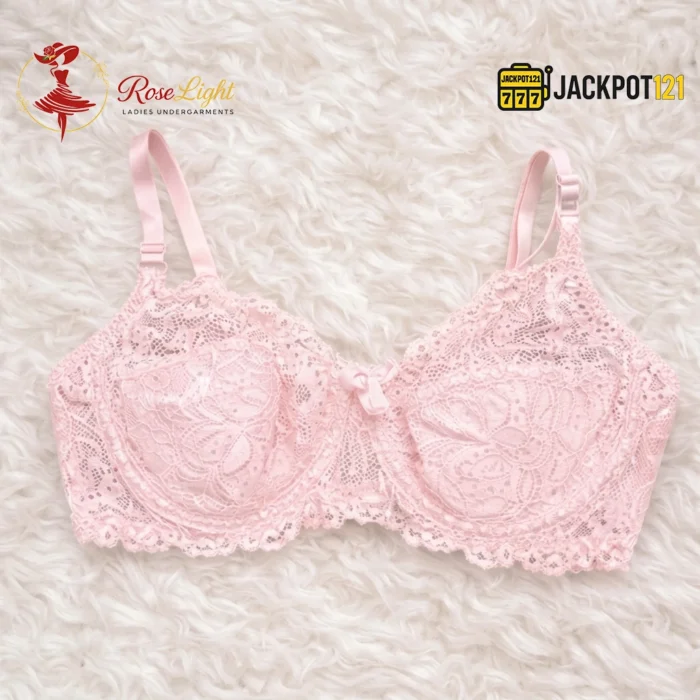 Ladies Floral Lace Design Wired Thin Padded Bra - Image 5
