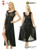 Ladies Stylish Lace Design Comfy Long Nightdress - Image 4
