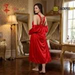 Long Satin Silk Design Bridal Nighty - Image 7