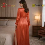 Luxury V Style Lace Design Nightdress Gown - Image 5