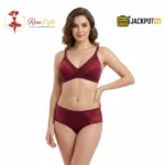 Jersey Cotton Lace Styling Non-Padded Bra - Image 3