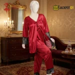 Elegant Nightie Satin Silk Smooth Pajama Set – Luxury Soft Lounge & Sleepwear - Image 17