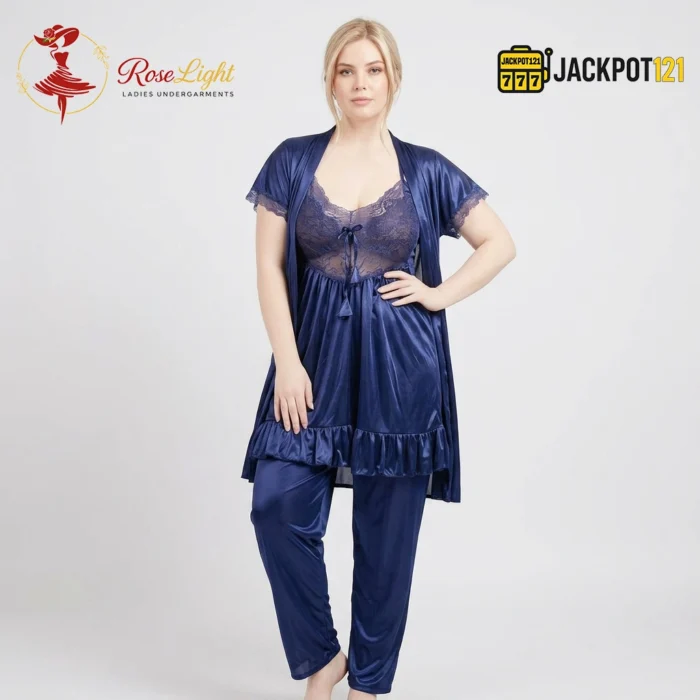 Gentle Touch Satin Silk Pajama Set – Premium Soft Luxury Sleepwear - Image 6