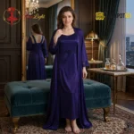 Ladies Satin Silk Beautiful Comfy 2-Pcs Nightwear Lingerie - Image 2