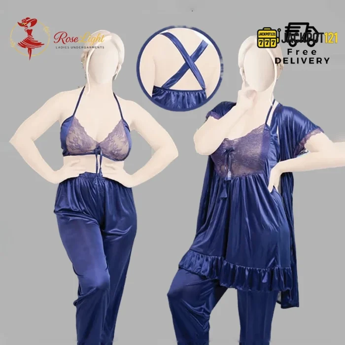 Gentle Touch Satin Silk Pajama Set – Premium Soft Luxury Sleepwear - Image 5