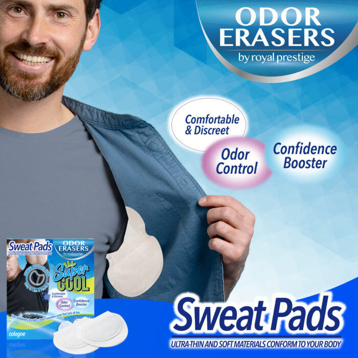 Odor Erasers Cologne Scented Underarm Sweat Pads – Sweat Protection for Men (12 Pads Set) - Image 2