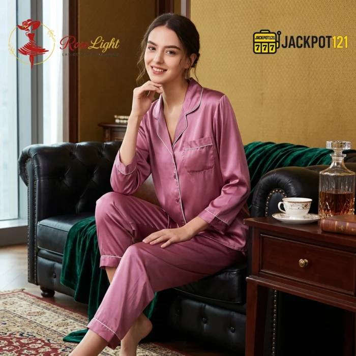 Satin Silk Pajamas Set V-Neck Notched Collar – Luxury Women’s Sleepwear - Image 16