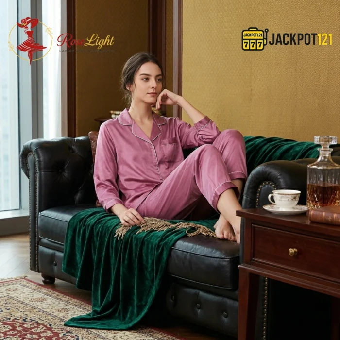 Satin Silk Pajamas Set V-Neck Notched Collar – Luxury Women’s Sleepwear - Image 18