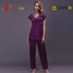Women's Soft Comfortable Satin Silk Pajama Set - Image 11