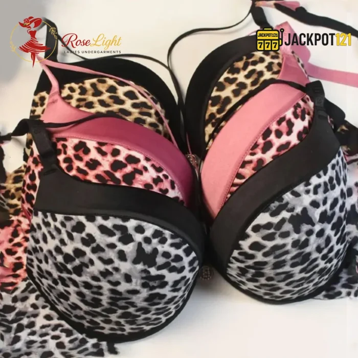 Push Up Leopard Printed Padded Bra - Image 9