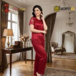 Luxury Satin Silk Smooth Pajama Set – Soft Breathable Women’s Sleepwear - Image 16