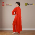 Satin Silk 2-Pcs Long Nightwear Lingerie - Image 15