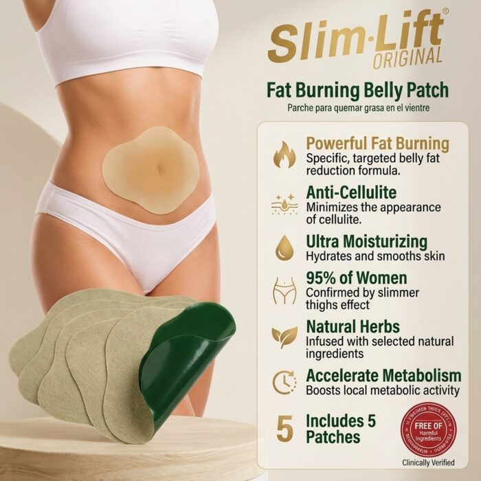 Slim Lift Original Herbal Slimming Patches – Anti-Cellulite Belly Fat Burning Patch (Pack of 5) - Image 5